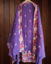 Graceful Mul Chanderi Suit with Exquisite Parsi Embroidery